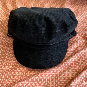 Black corduroy pageboy hat